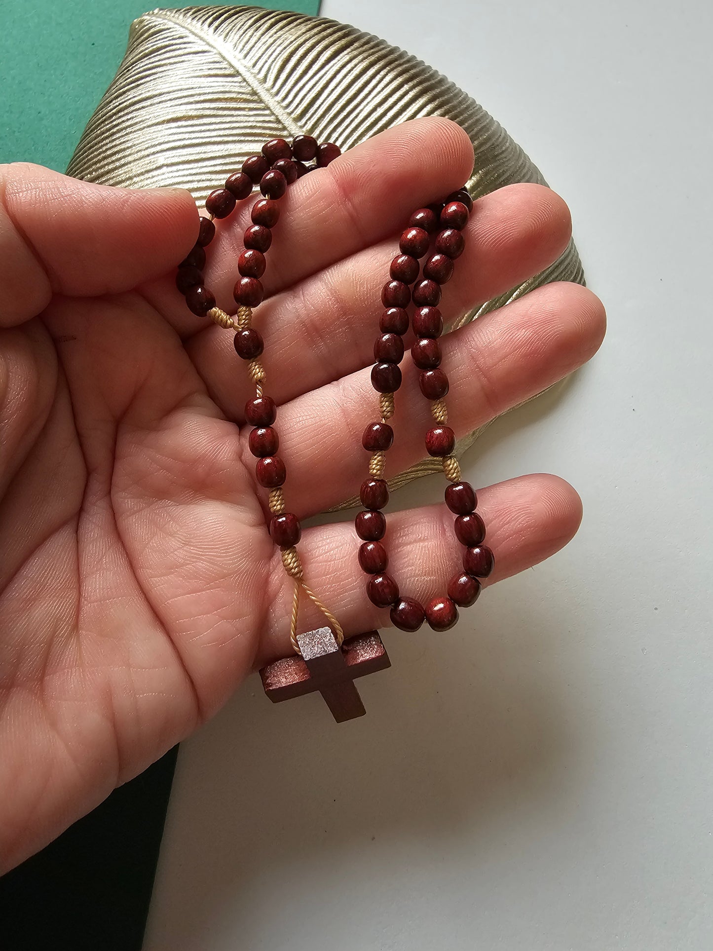 Pequeno terço em Madeira de Pau Brasil