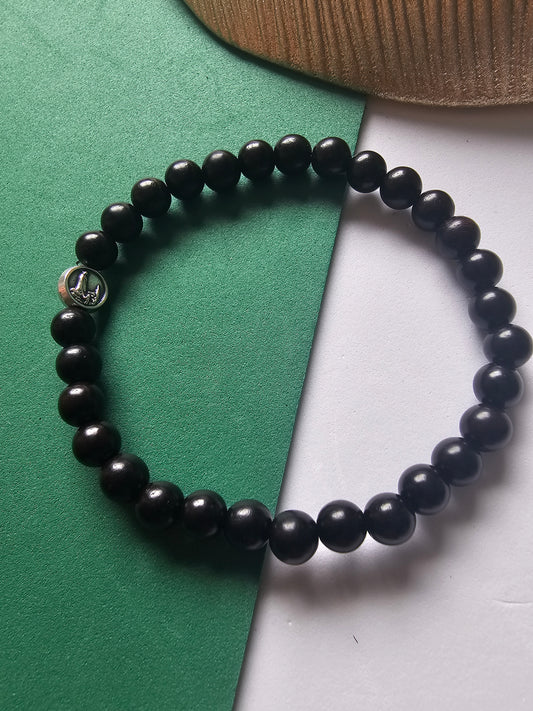 Pulseira em Madeira com Nossa Senhora de Fátima