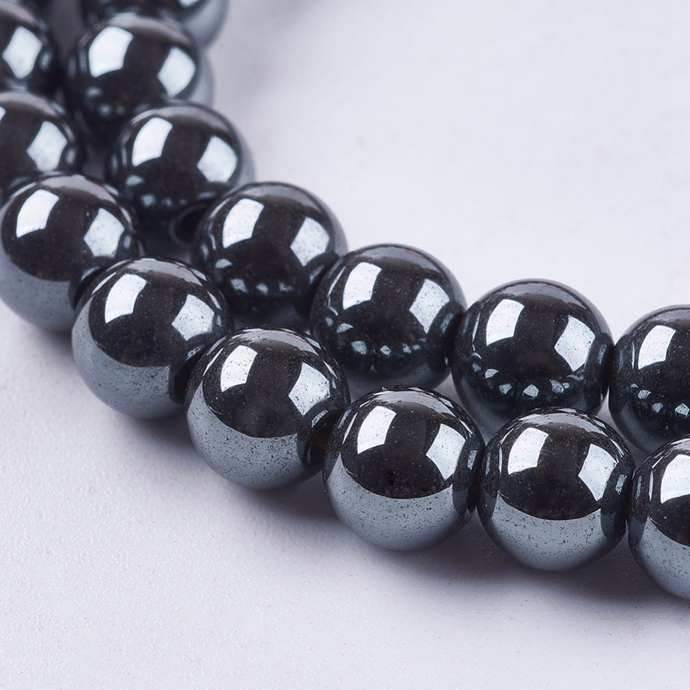 Contas de Hematite, Não Magnéticas, redondas