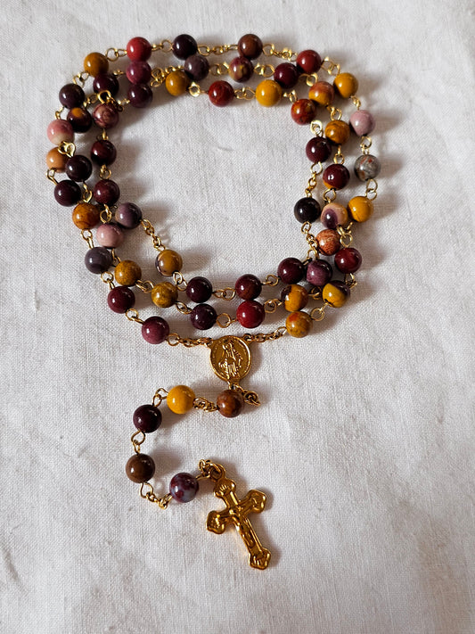 Terço em Mookaite - Medalha Milagrosa