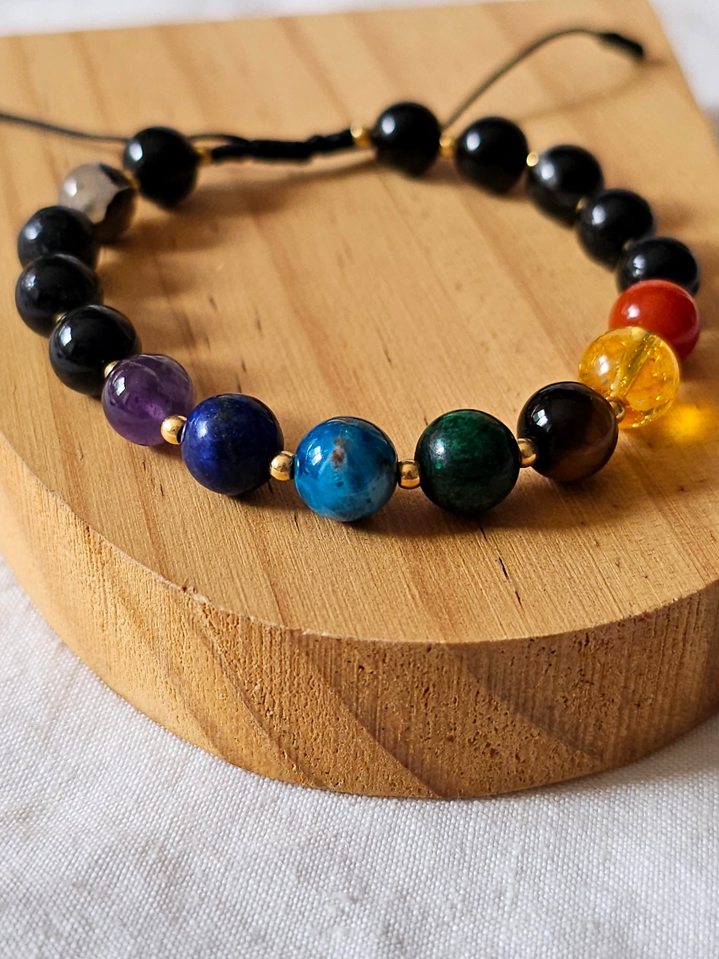 Pulseira 7 Chakras - Turmalina Negra