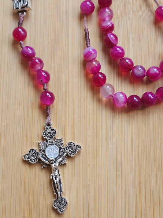 Terço em Agata Rosa