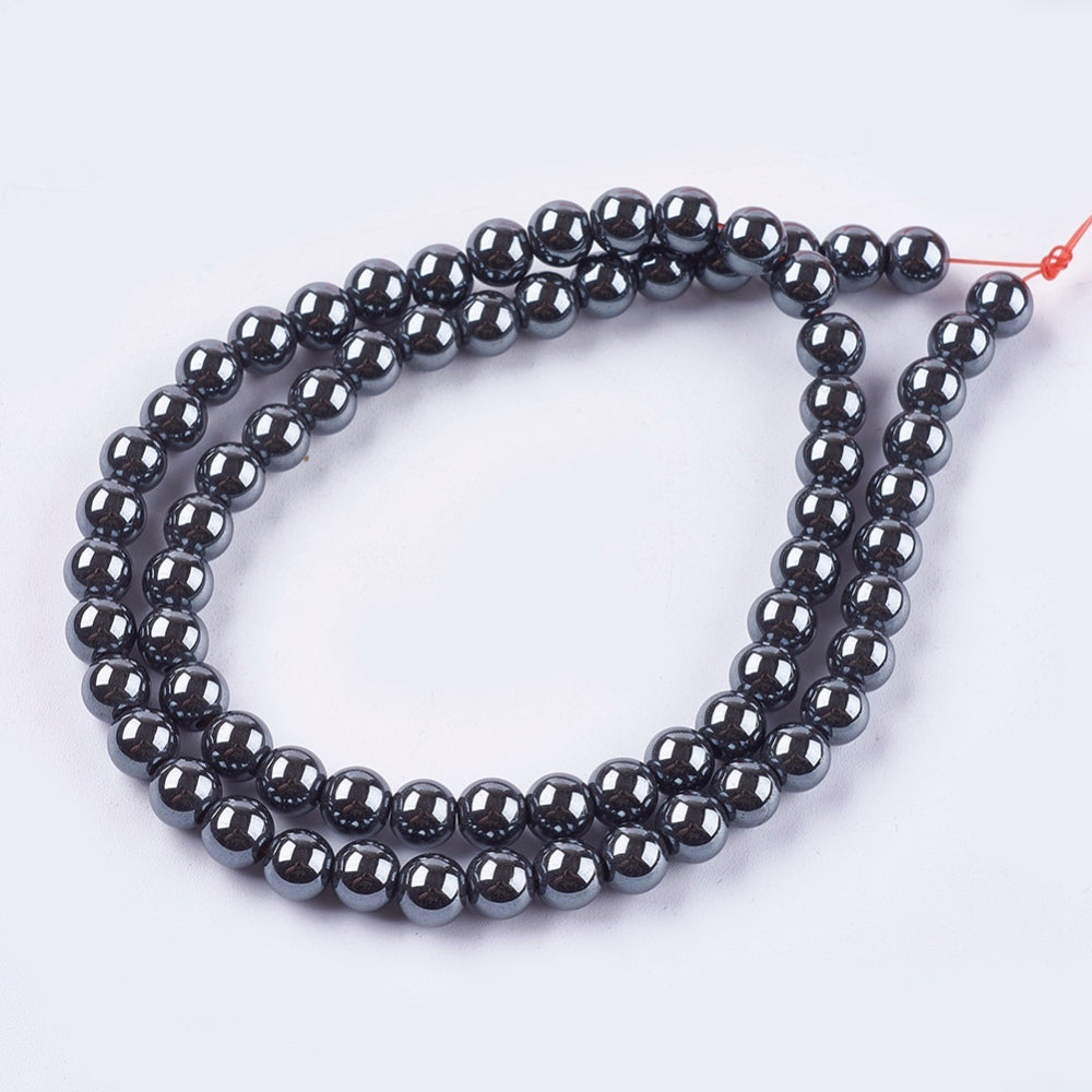 Contas de Hematite, Não Magnéticas, redondas