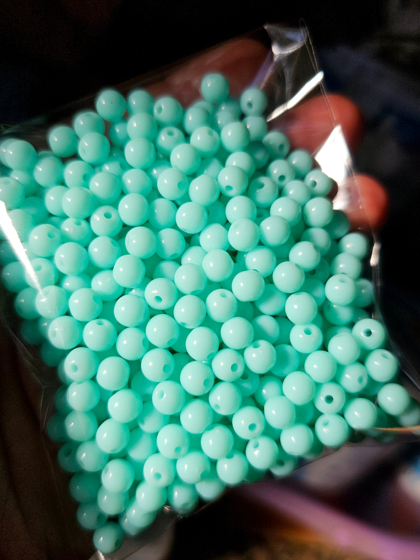 Contas acrílicas opacas, redondas, 6x5 mm, 50 g