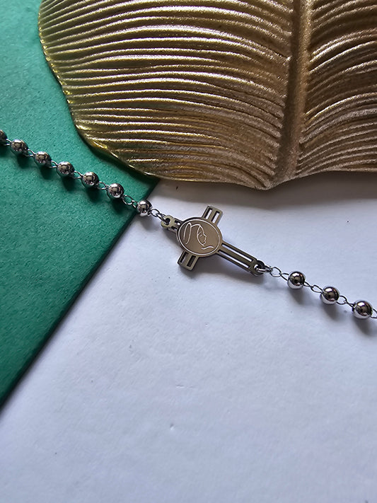 Pulseira Cruz com Rosto de Nossa Senhora