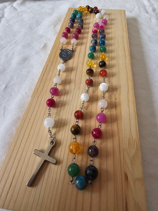 Terço em Cristais Naturais - Nossa Senhora