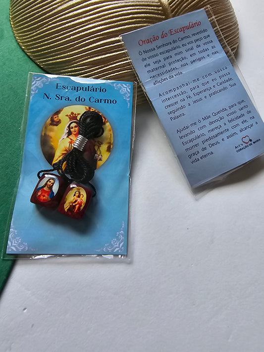 Escapulário Nossa Senhora do Carmo e Sagrado Coração de Jesus