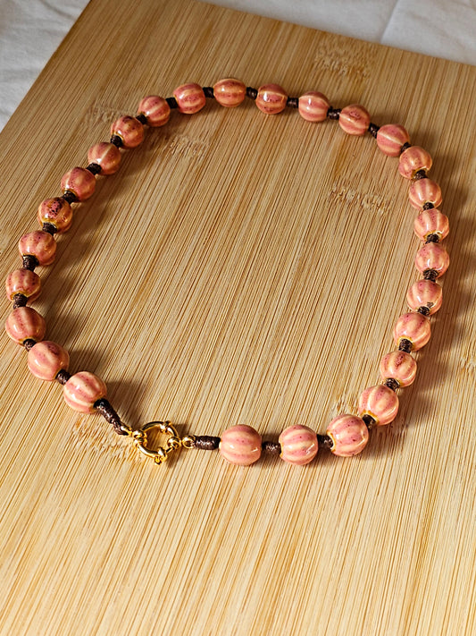 Colar Porcelana Salmão