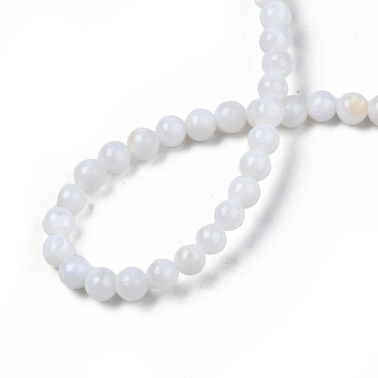 Contas de Concha Natural de Água Doce, Madrepérola - 4mm