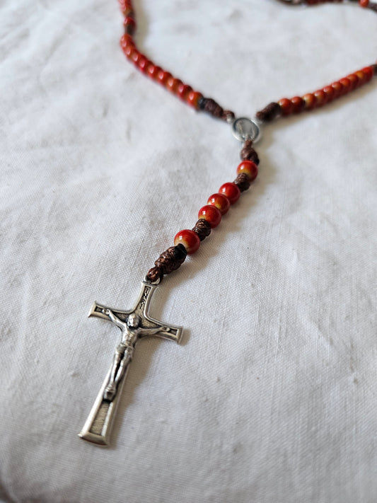 Terço em Porcelana Laranja - Ajustável