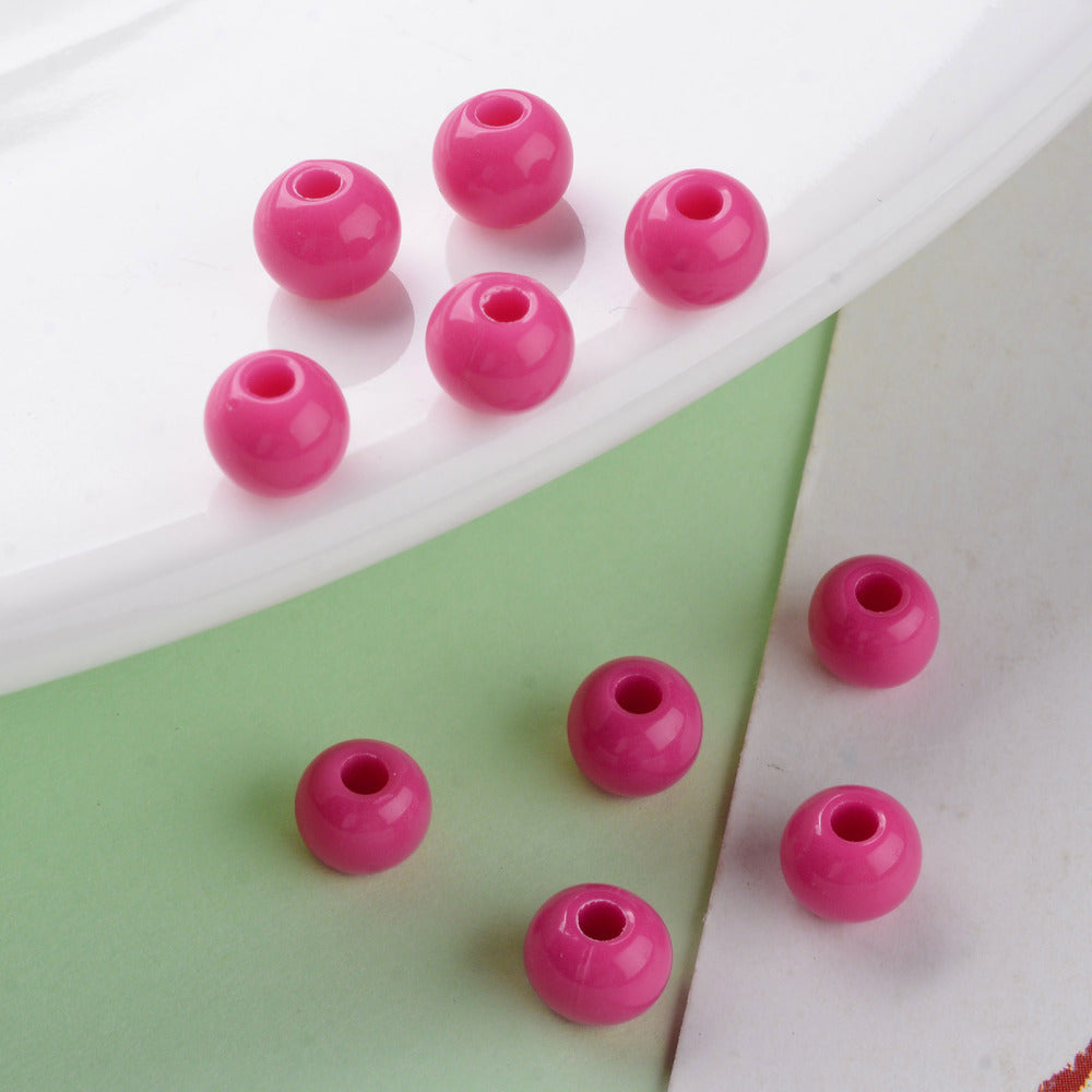 Contas acrílicas opacas, redondas, 6x5 mm, 50 g