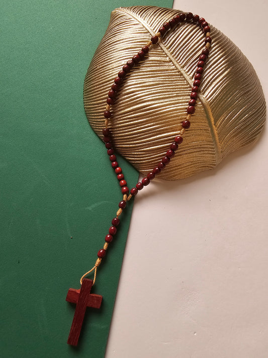 Pequeno terço em Madeira de Pau Brasil