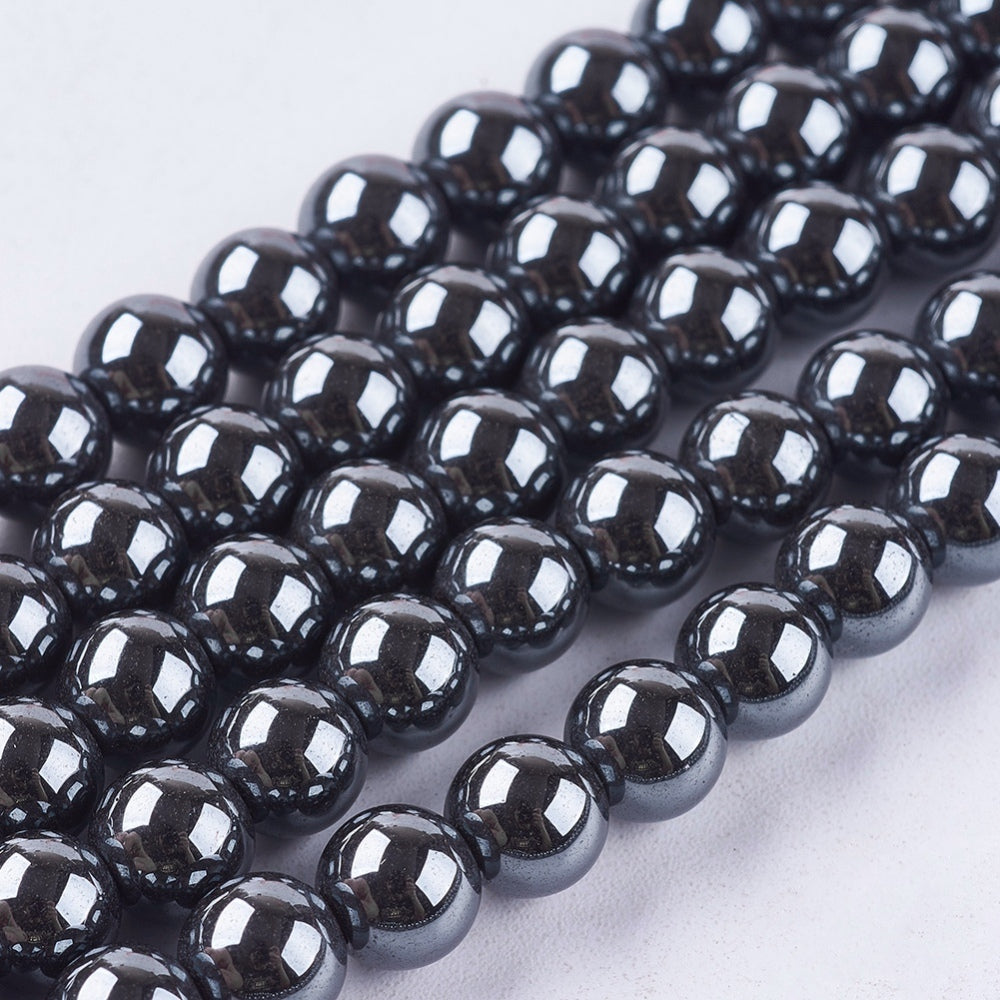 Contas de Hematite, Não Magnéticas, redondas