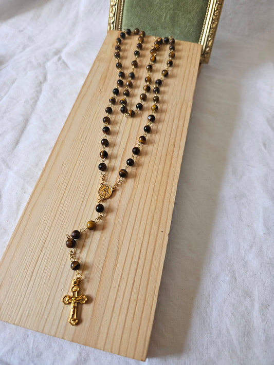 Terço Olho de Tigre - Medalha Milagrosa