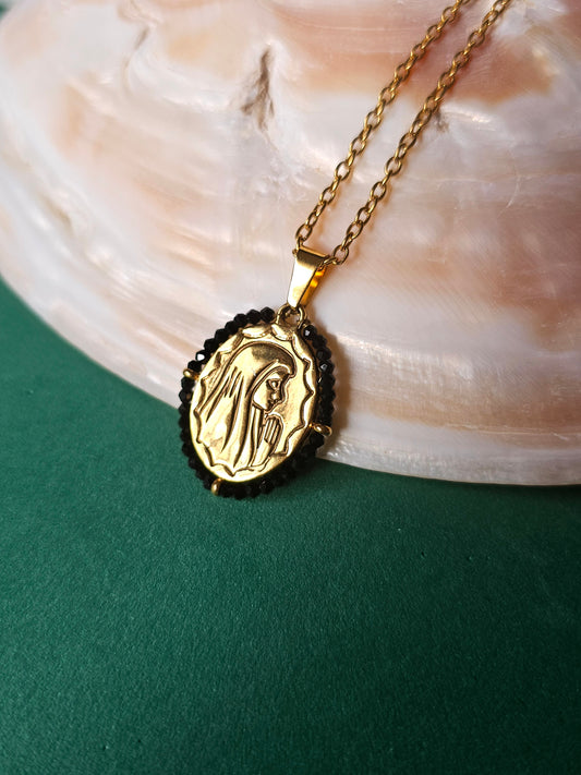 Colar Santa - Nossa Senhora de Fátima - Preto