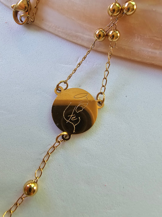 Terço-Colar Nossa Senhora de Fátima/Fé