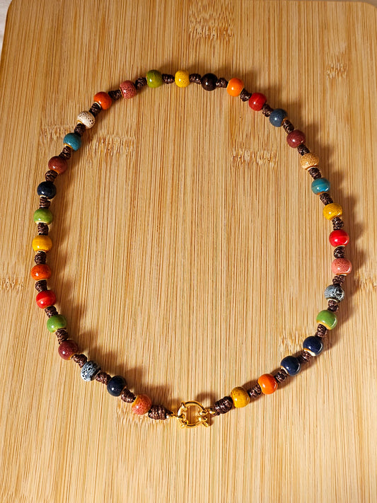 Colar Porcelana Colorida