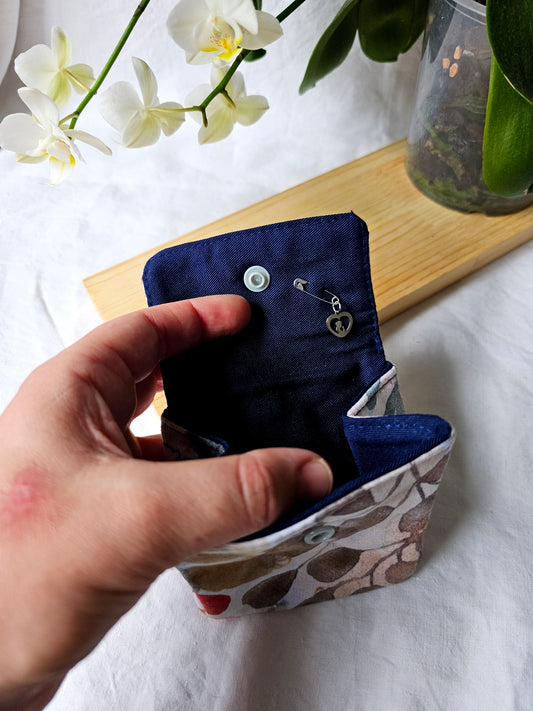 Porta-Moedas - Fole - Floral Aguarela