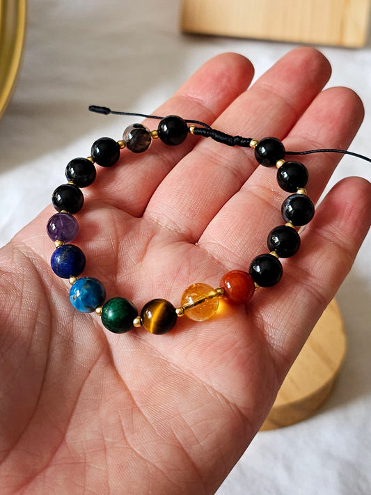 Pulseira 7 Chakras - Turmalina Negra