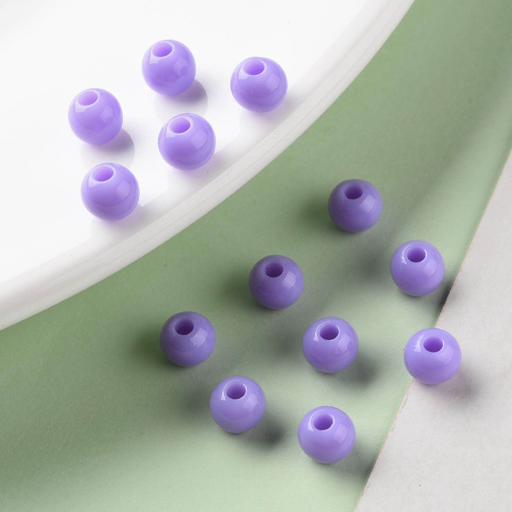 Contas acrílicas opacas, redondas, 6x5 mm, 50 g
