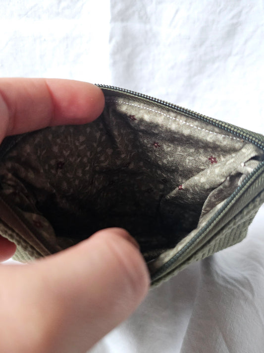 Bolsinha simples Porta-Moedas - Bombazine Verde Escuro