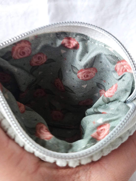 Bolsinha simples Porta-Moedas - Bombazine Verde Água