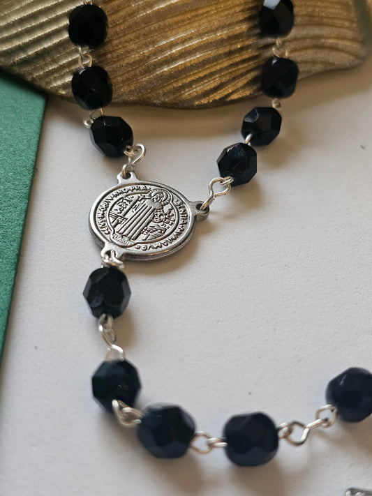 Terço Cristal São Bento