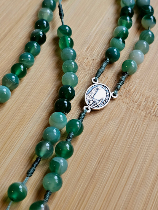 Terço em Agata Verde