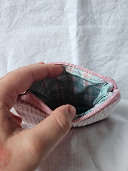 Bolsinha simples Porta-Moedas - Bombazine Rosa Claro