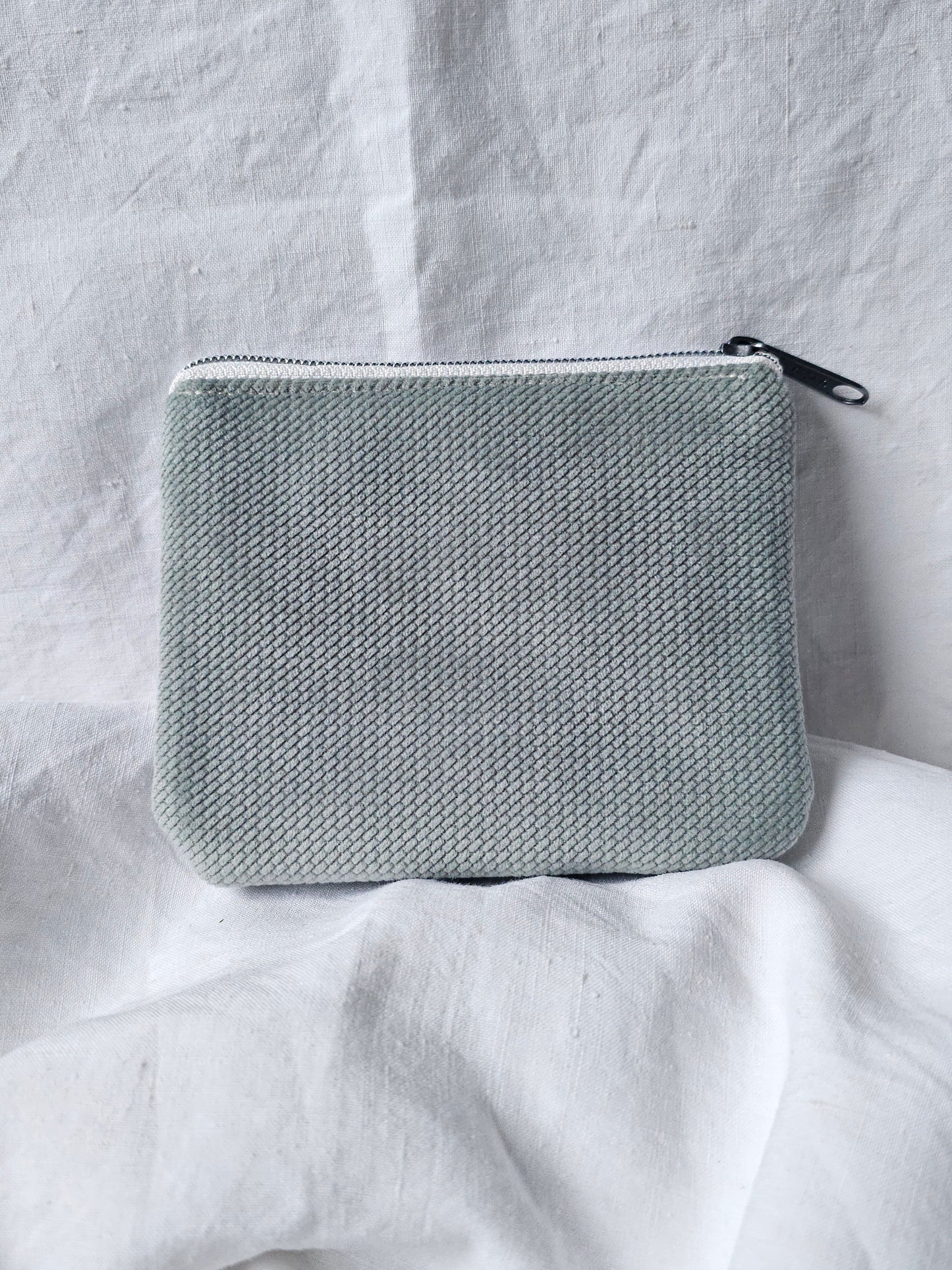 Bolsinha simples Porta-Moedas - Veludo Verde Água