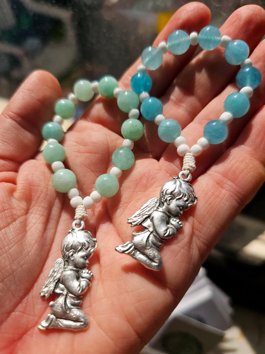 Dezena de Pedra Natural com Anjinho a Rezar