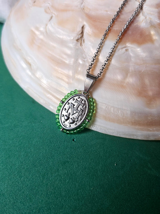 Colar Santa - Medalha Milagrosa - Verde Claro