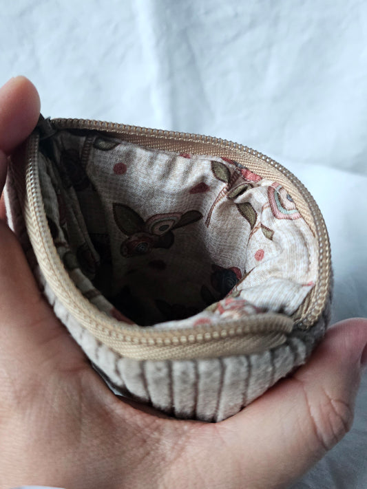 Bolsinha simples Porta-Moedas - Bombazine Bege