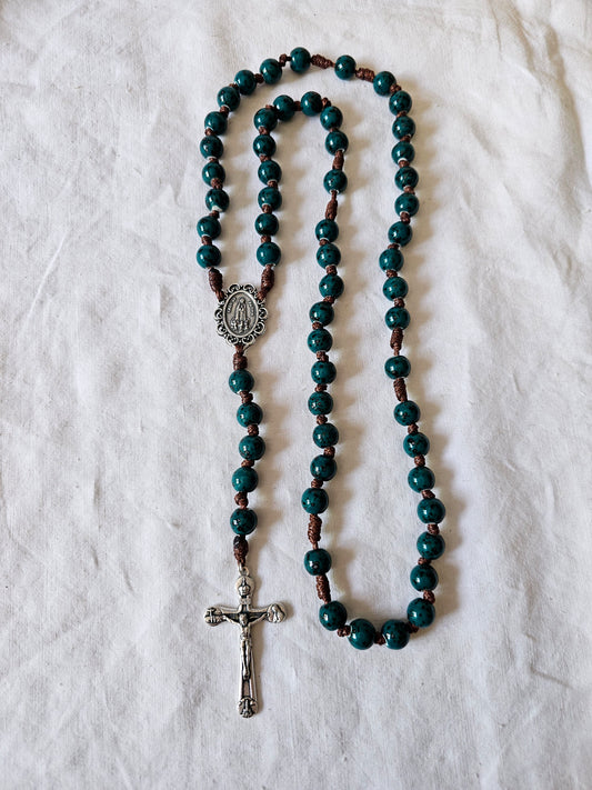 Terço em Porcelana Turquesa