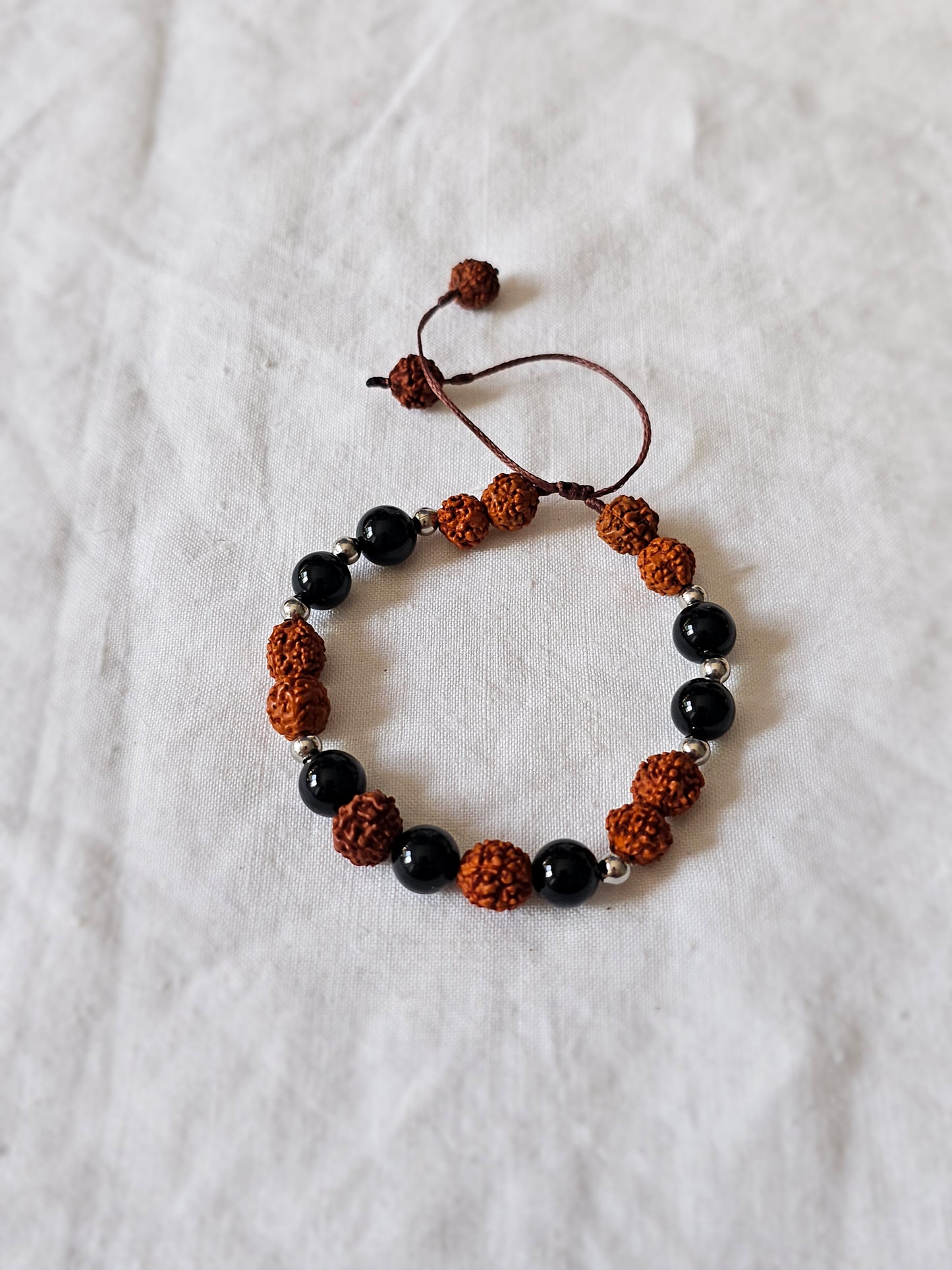 Pulseira Rudraksha e Ónix