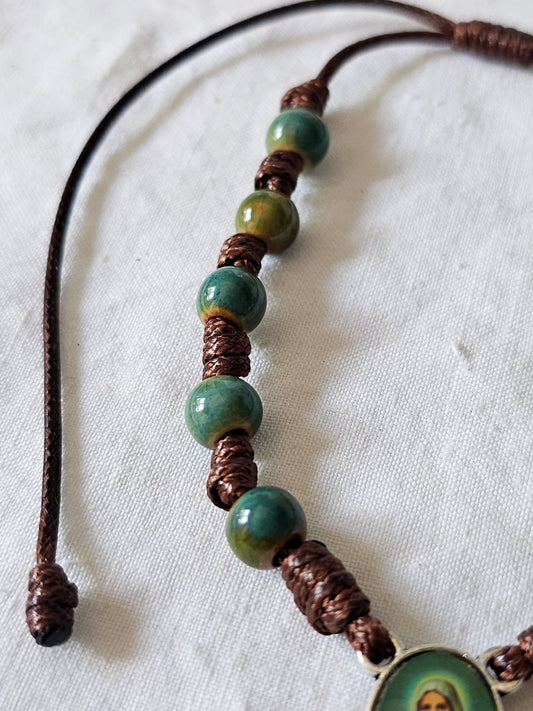 Dezena Sagrado Coração de Maria - Ajustável - em Porcelana