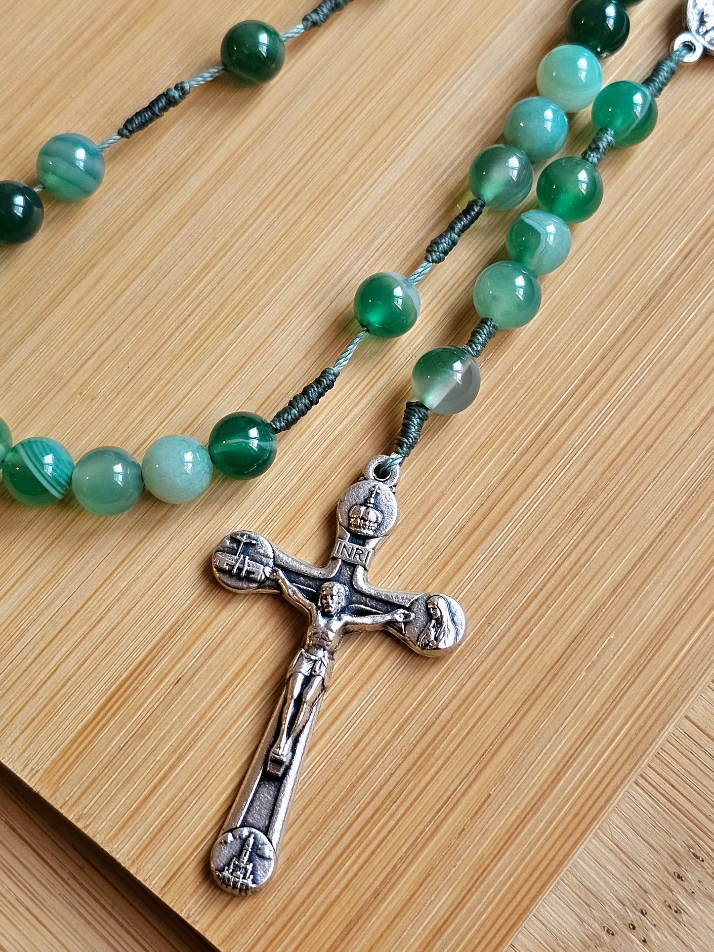 Terço em Agata Verde
