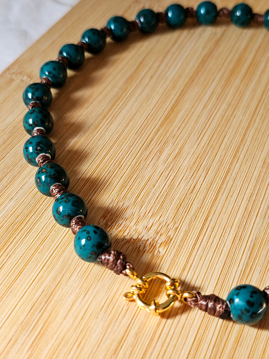 Colar Porcelana Turquesa