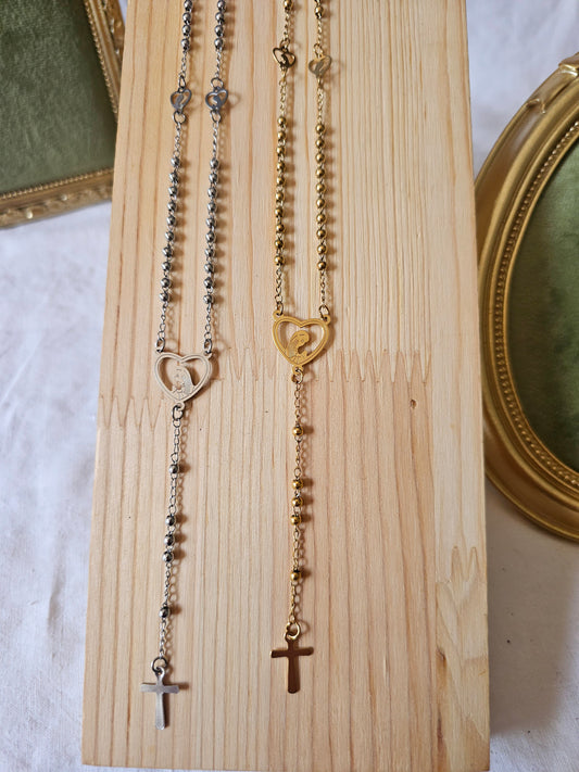 Colar-Terço Coração Nossa Senhora
