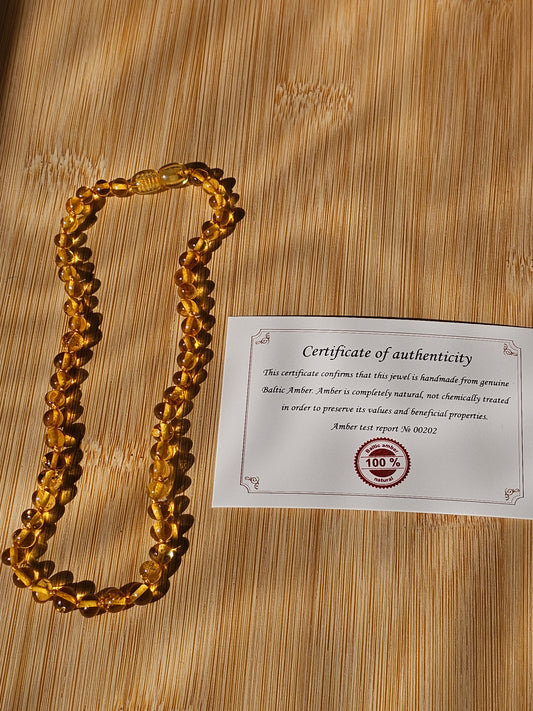 Colar de Âmbar Báltico para Crianças