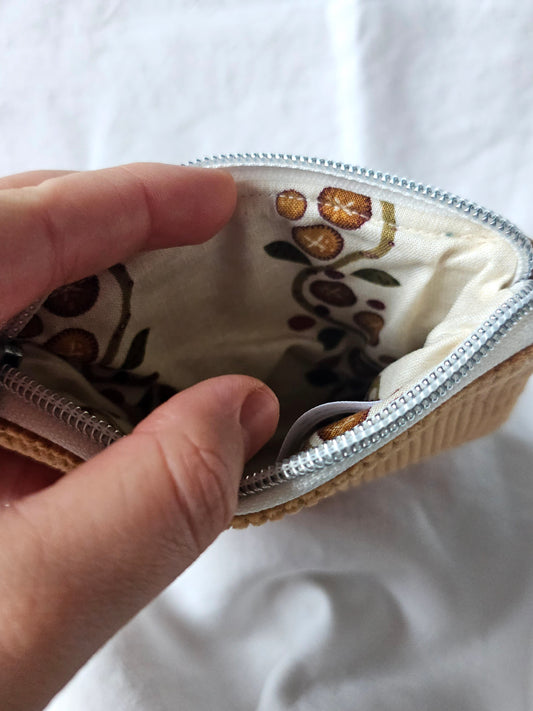 Bolsinha simples Porta-Moedas - Bombazine Amarelo Torrado