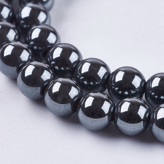Contas de Hematite, Não Magnéticas, redondas