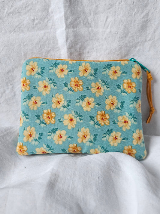 Bolsinha simples Porta-Moedas - Flores Amarela