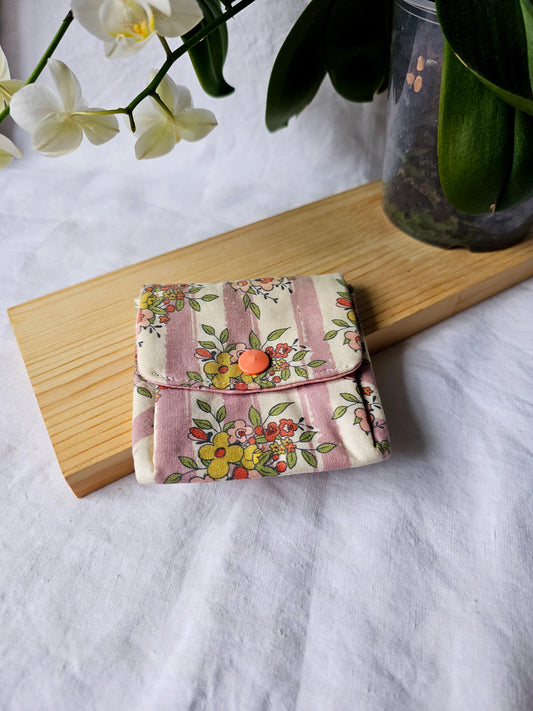 Porta-Moedas - Fole - Floral Listras