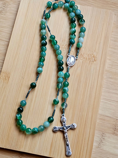 Terço em Agata Verde