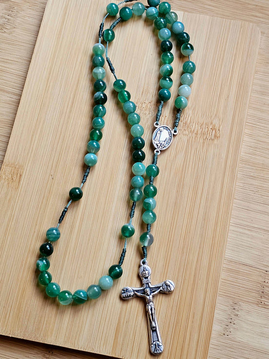 Terço em Agata Verde