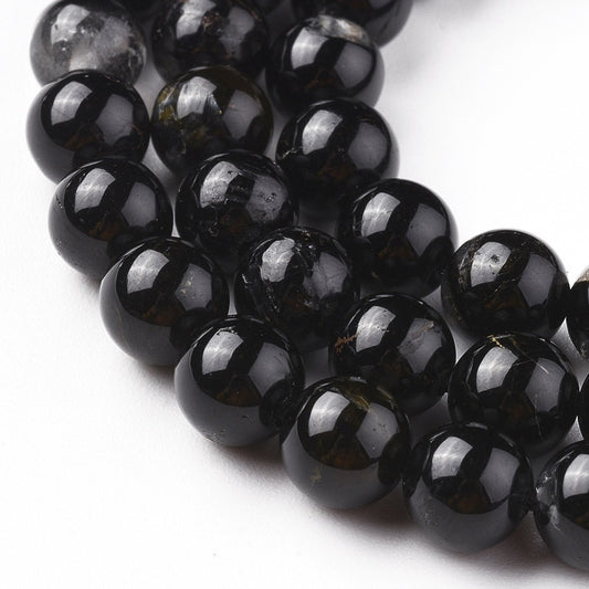 Fiada de Contas de Turmalina Negra Natural - 6 mm