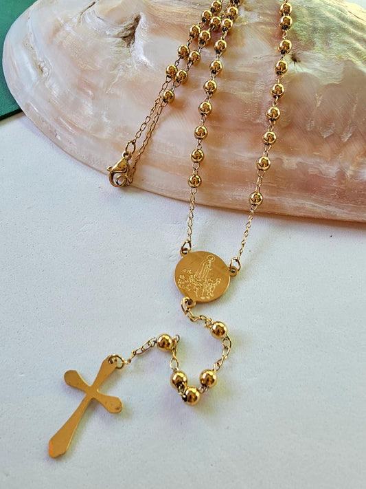 Terço-Colar Nossa Senhora de Fátima/Fé