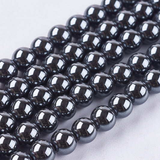 Contas de Hematite, Não Magnéticas, redondas