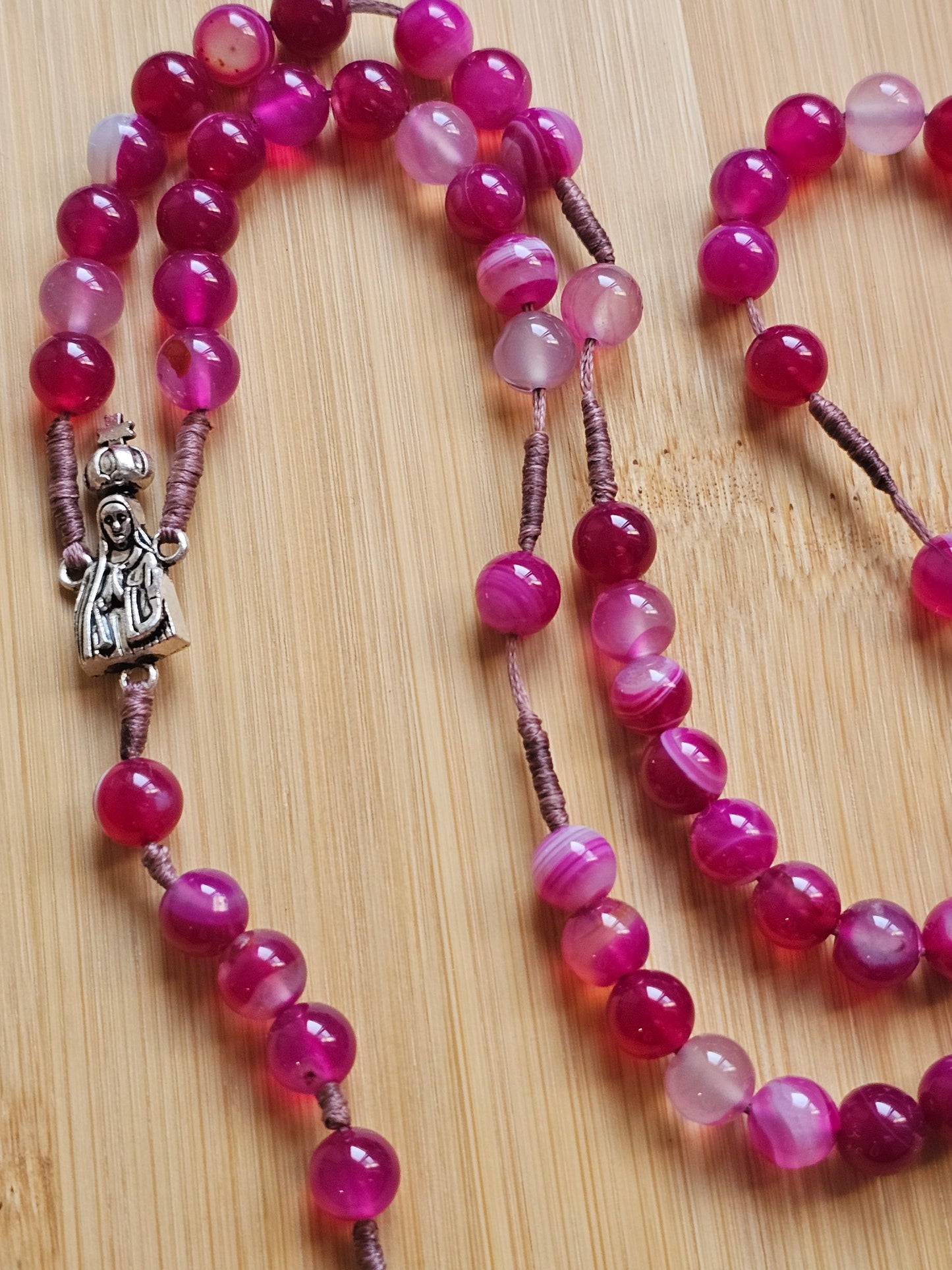 Terço Agata Rosa
